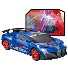 LEAN Toys Auto Sportowe Czujnik Przeszkód Kula Led Obrót 360° Światła Dźwięk Niebieski