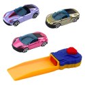 LEAN Toys Ciężarówka z Garażem Z Autkami Wyrzutnia 3szt Czerwona