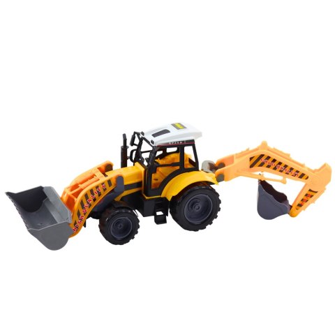 LEAN Toys Duża Koparko Ładowarka Rolnicza Budowlana Ruchoma Żółta LEAN Toys Duża Koparko Ładowarka Rolnicza Budowlana Ruchoma Żółta
