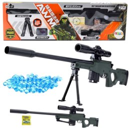 LEAN Toys Karabin Snajperski Replika AWM Stojak Kulki Wodne Żelowe 80cm