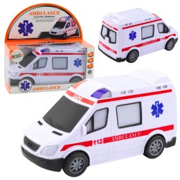 LEAN Toys Karetka Ambulans Na Baterie Światła Dźwięki Biały