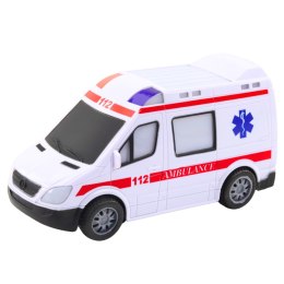 LEAN Toys Karetka Ambulans Na Baterie Światła Dźwięki Biały