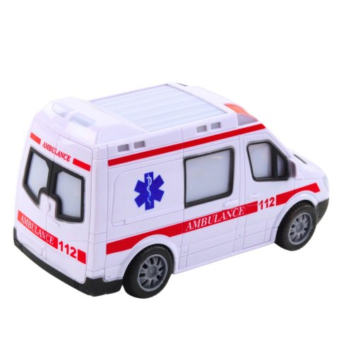 LEAN Toys Karetka Ambulans Na Baterie Światła Dźwięki Biały LEAN Toys Karetka Ambulans Na Baterie Światła Dźwięki Biały