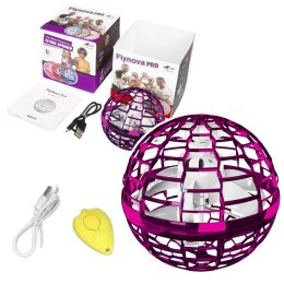 LEAN Toys Latająca Wirująca Kula Flynova Sterowana Ręką Różowa LED 10 cm