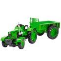 LEAN Toys Metalowy Traktor Rolniczy Z Przyczepą Zielony 1:18