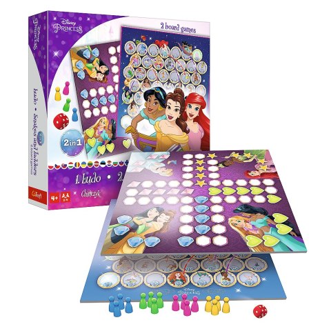 Trefl Gry Gra 2w1 Chińczyk / Węże i drabiny - Princess Disney Princess Trefl 02418 Trefl Gry Gra 2w1 Chińczyk / Węże i drabiny - Princess Disney Princess Trefl 02418