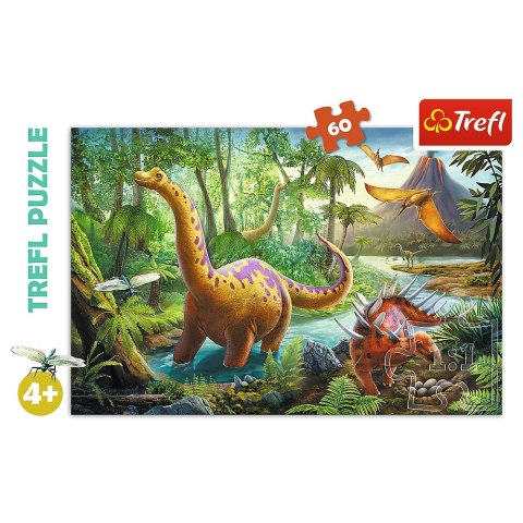 Trefl Puzzle Puzzle 60 el. Wędrówka dinozaurów 17319 Trefl Puzzle Puzzle 60 el. Wędrówka dinozaurów 17319