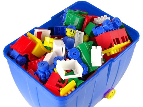 HEMAR Kuferek Duży z Kolorowymi Klockami K2 280 Elementów Niebieski