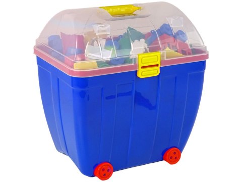 HEMAR Kuferek Duży z Kolorowymi Klockami K2 280 Elementów Niebieski