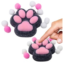 LEAN TOYS Gniotek Kocia Łapka Zabawka Antystresowa Sensoryczna Sierść Squishy Czarna