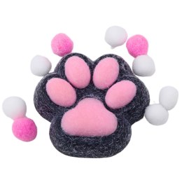 LEAN TOYS Gniotek Kocia Łapka Zabawka Antystresowa Sensoryczna Sierść Squishy Czarna