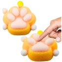LEAN TOYS Gniotek Kocia Łapka Zabawka Antystresowa Sensoryczna Sierść Squishy Żółta
