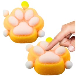 LEAN TOYS Gniotek Kocia Łapka Zabawka Antystresowa Sensoryczna Sierść Squishy Żółta