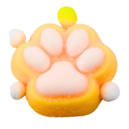 LEAN TOYS Gniotek Kocia Łapka Zabawka Antystresowa Sensoryczna Sierść Squishy Żółta