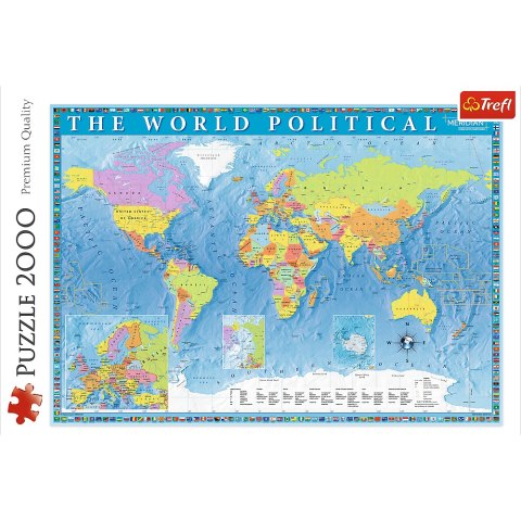 Marka niezdefiniowana Puzzle - 2000 - Polityczna mapa świata - 27099 Marka niezdefiniowana Puzzle - 2000 - Polityczna mapa świata - 27099