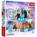 Marka niezdefiniowana Puzzle - 4w1 (12, 15, 20, 24) - Niezwykły świat Frozen - Trefl 34381