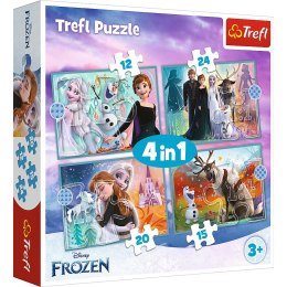 Marka niezdefiniowana Puzzle - 4w1 (12, 15, 20, 24) - Niezwykły świat Frozen - Trefl 34381