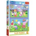 Trefl Puzzle Puzzle - 2x24 - Peppa na placu zabaw - Peppa Pig 34435