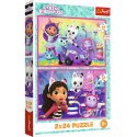 Trefl Puzzle Puzzle - 2x24 - Zabawy z Gabby - Universal Gabbys Dollhouse Trefl 34433