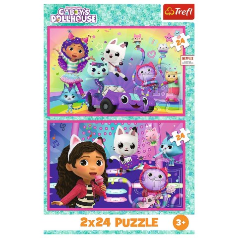Trefl Puzzle Puzzle - 2x24 - Zabawy z Gabby - Universal Gabbys Dollhouse Trefl 34433 Trefl Puzzle Puzzle - 2x24 - Zabawy z Gabby - Universal Gabbys Dollhouse Trefl 34433