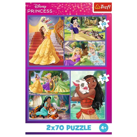 Trefl Puzzle Puzzle - 2x70 - Bajkowe dni - Disney Princess 34440 Trefl Puzzle Puzzle - 2x70 - Bajkowe dni - Disney Princess 34440