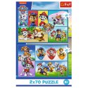 Trefl Puzzle Puzzle - 2x70 - Psi Patrol rządzi Trefl 34441