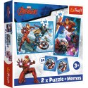 Trefl Puzzle Puzzle - 2w1 + memos Bohaterowie w akcji Marvel The Avengers Trefl 93333