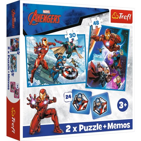 Trefl Puzzle Puzzle - 2w1 + memos Bohaterowie w akcji Marvel The Avengers Trefl 93333 Trefl Puzzle Puzzle - 2w1 + memos Bohaterowie w akcji Marvel The Avengers Trefl 93333