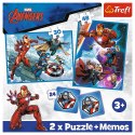 Trefl Puzzle Puzzle - 2w1 + memos Bohaterowie w akcji Marvel The Avengers Trefl 93333