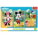 Trefl Puzzle Puzzle - 3x50 - Myszki na wakacjach Disney Trefl 34881
