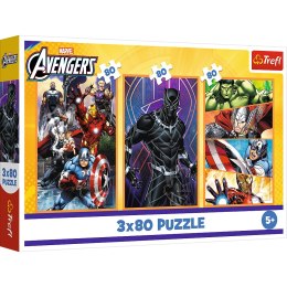 Trefl Puzzle Puzzle - 3x80 - Dni pełne akcji - Disney Marvel The Avengers Trefl 34883
