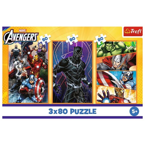 Trefl Puzzle Puzzle - 3x80 - Dni pełne akcji - Disney Marvel The Avengers Trefl 34883 Trefl Puzzle Puzzle - 3x80 - Dni pełne akcji - Disney Marvel The Avengers Trefl 34883