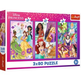 Trefl Puzzle Puzzle - 3x80 - Księżniczki przyjaciółki - Disney Princess Trefl 34884