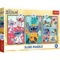 Trefl Puzzle Puzzle - 3x80 - Świat Stitcha Trefl 34885