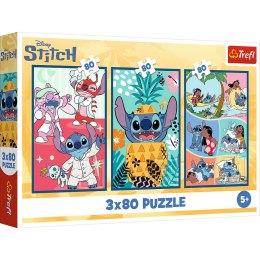 Trefl Puzzle Puzzle - 3x80 - Świat Stitcha Trefl 34885