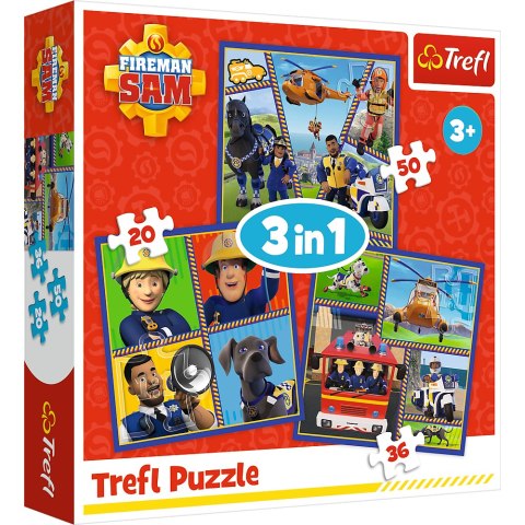 Trefl Puzzle Puzzle "3in1" - Dzień Strażaka Sama Trefl 34868 Trefl Puzzle Puzzle "3in1" - Dzień Strażaka Sama Trefl 34868