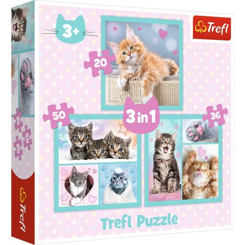 Trefl Puzzle Puzzle - "3w1" - Słodkie zwierzaki Trefl 34862