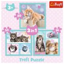 Trefl Puzzle Puzzle - "3w1" - Słodkie zwierzaki Trefl 34862