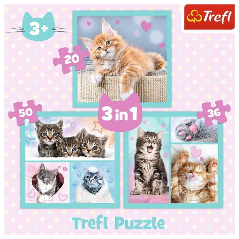 Trefl Puzzle Puzzle - "3w1" - Słodkie zwierzaki Trefl 34862 Trefl Puzzle Puzzle - "3w1" - Słodkie zwierzaki Trefl 34862