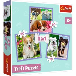 Trefl Puzzle Puzzle - 3w1 - Urocze pieski - Trefl 34854