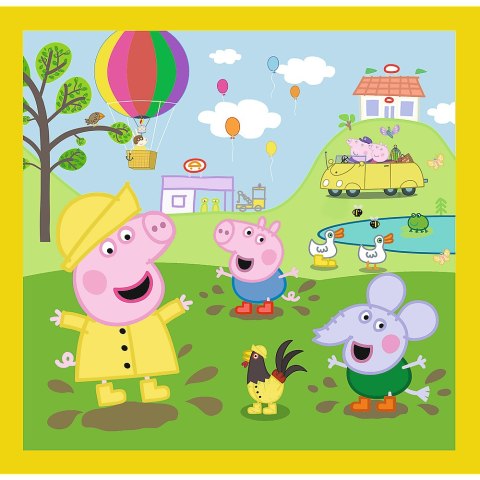 Trefl Puzzle Puzzle - 3w1 - Wesoły dzień Peppy - Peppa Pig Trefl 34849 Trefl Puzzle Puzzle - 3w1 - Wesoły dzień Peppy - Peppa Pig Trefl 34849