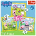 Trefl Puzzle Puzzle - 3w1 - Wesoły dzień Peppy - Peppa Pig Trefl 34849
