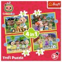 Trefl Puzzle Puzzle - "4w1 (12, 15, 20, 24)" - Cocomelon, Poznaj bohaterów Trefl 34647
