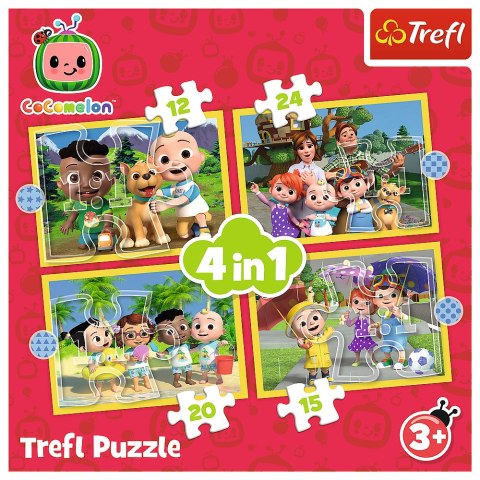 Trefl Puzzle Puzzle - "4w1 (12, 15, 20, 24)" - Cocomelon, Poznaj bohaterów Trefl 34647 Trefl Puzzle Puzzle - "4w1 (12, 15, 20, 24)" - Cocomelon, Poznaj bohaterów Trefl 34647