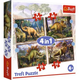 Trefl Puzzle Puzzle - 4w1 - Ciekawe dinozaury / Trefl 34383