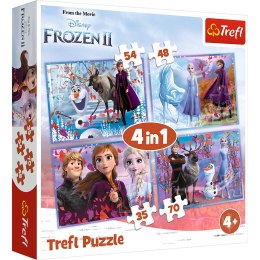 Trefl Puzzle Puzzle - 4w1 - Podróż w nieznane / Disney Frozen Trefl 34323
