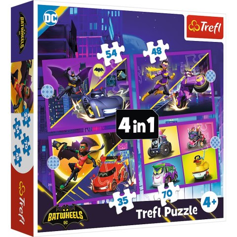 Trefl Puzzle Puzzle - 4w1 - Poznaj Batwheels - Warner Batwheels 34658 Trefl Puzzle Puzzle - 4w1 - Poznaj Batwheels - Warner Batwheels 34658