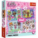 Trefl Puzzle Puzzle - "4w1" - Poznaj laleczki / MGA LOL Surprise! Trefl 34613