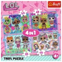 Trefl Puzzle Puzzle - "4w1" - Poznaj laleczki / MGA LOL Surprise! Trefl 34613