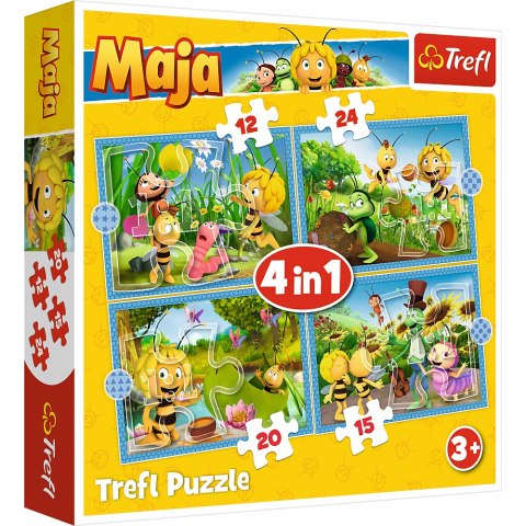 Trefl Puzzle Puzzle - 4w1 - Przygody Pszczółki Mai Trefl 34356